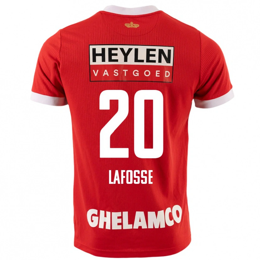 Danxen Enfant Maillot Jarne Lafosse #20 Rouge Blanc Tenues Domicile 2025/26 T-Shirt