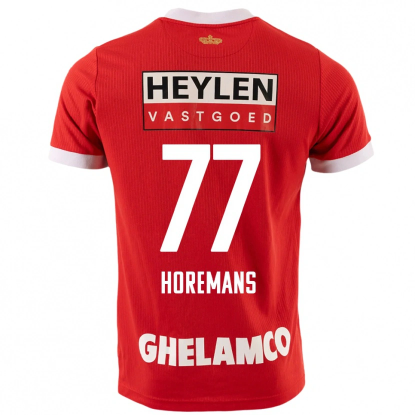 Danxen Enfant Maillot Milo Horemans #77 Rouge Blanc Tenues Domicile 2025/26 T-Shirt