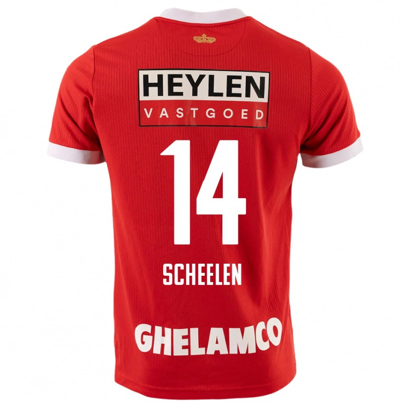 Danxen Enfant Maillot Thijme Scheelen #14 Rouge Blanc Tenues Domicile 2025/26 T-Shirt