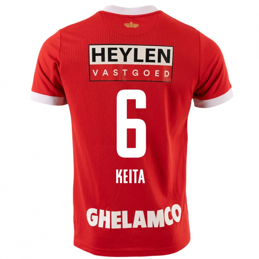 Danxen Enfant Maillot Thierno Keita #6 Rouge Blanc Tenues Domicile 2025/26 T-Shirt