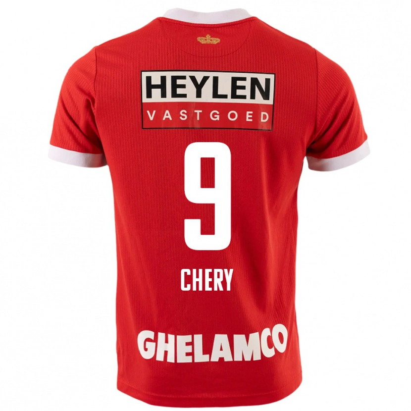 Danxen Enfant Maillot Tjaronn Chery #9 Rouge Blanc Tenues Domicile 2025/26 T-Shirt