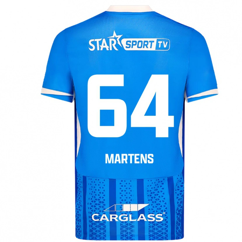 Danxen Enfant Maillot Nolan Martens #64 Bleu Blanc Tenues Domicile 2025/26 T-Shirt