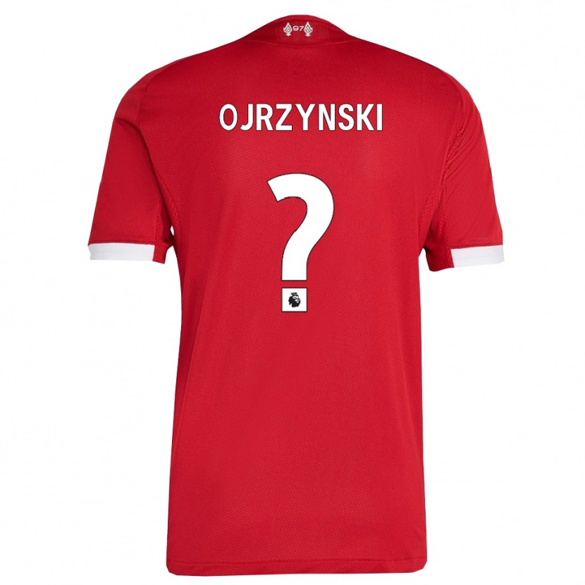Danxen Enfant Maillot Jakub Ojrzynski #0 Rouge Blanc Tenues Domicile 2025/26 T-Shirt