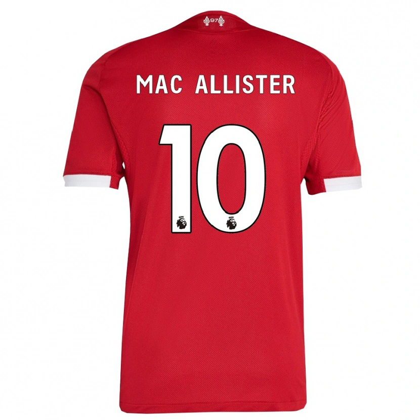 Danxen Enfant Maillot Alexis Mac Allister #10 Rouge Blanc Tenues Domicile 2025/26 T-Shirt