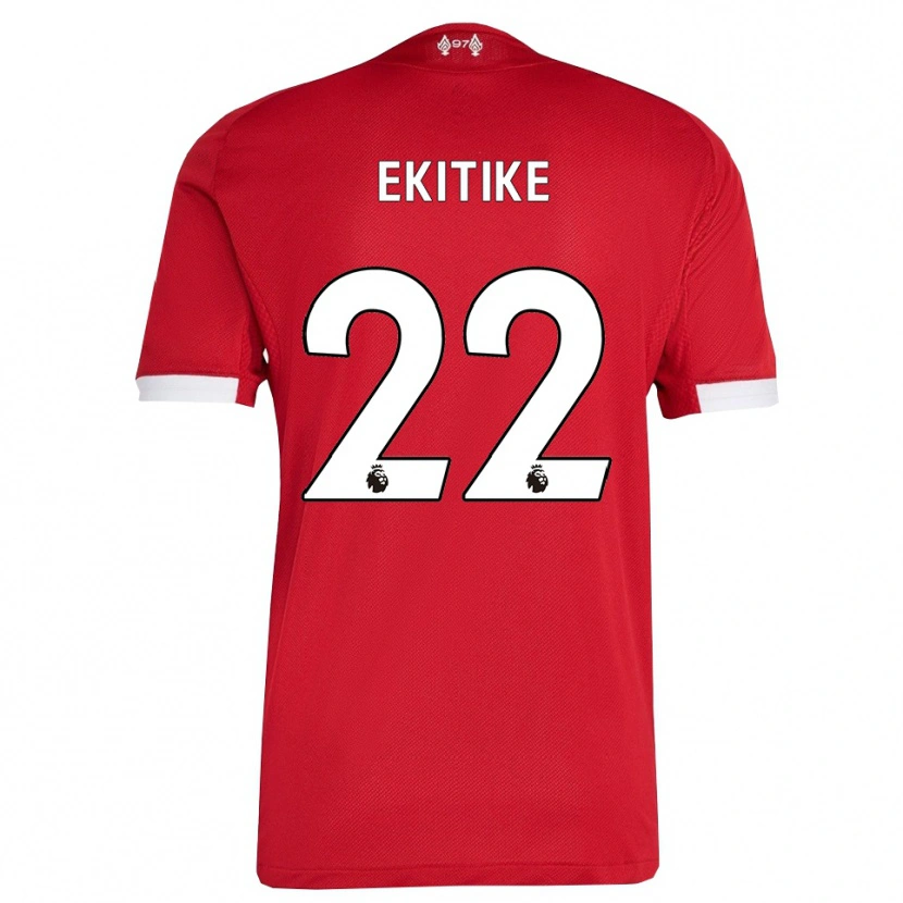 Danxen Enfant Maillot Hugo Ekitiké #22 Rouge Blanc Tenues Domicile 2025/26 T-Shirt