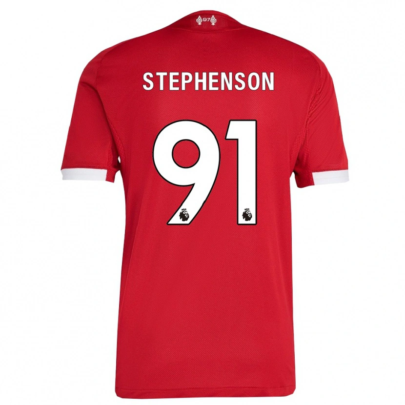 Danxen Enfant Maillot Luca Stephenson #91 Rouge Blanc Tenues Domicile 2025/26 T-Shirt