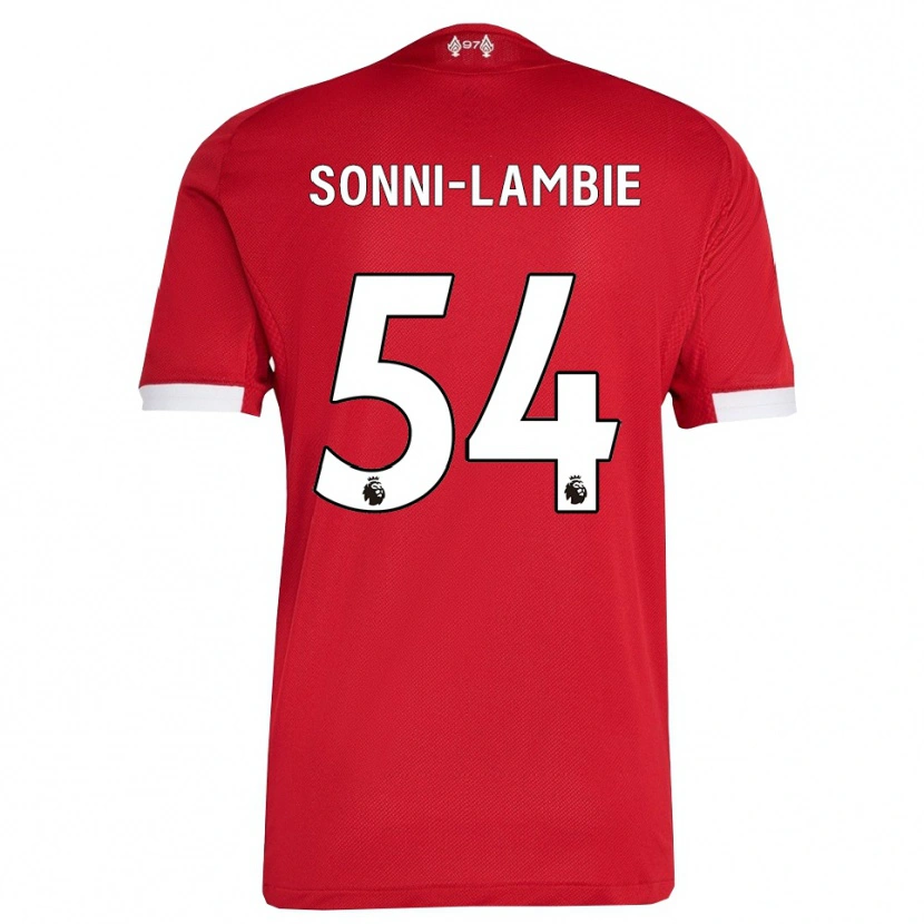 Danxen Enfant Maillot Joshua Sonni-Lambie #54 Rouge Blanc Tenues Domicile 2025/26 T-Shirt