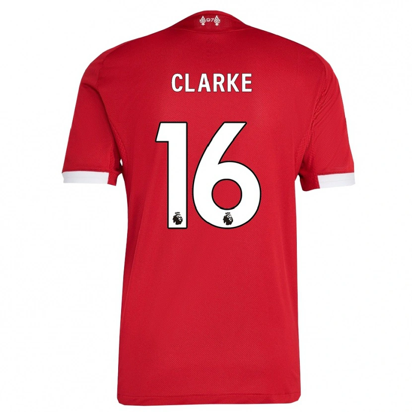 Danxen Enfant Maillot Lucas Clarke #16 Rouge Blanc Tenues Domicile 2025/26 T-Shirt