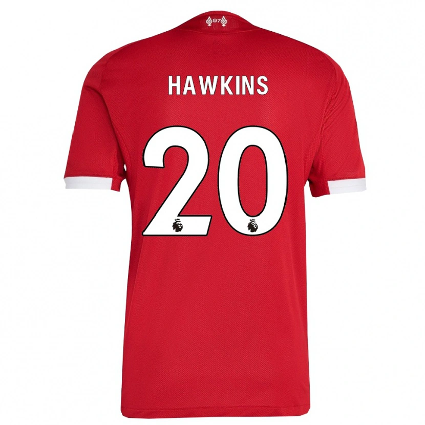 Danxen Enfant Maillot Max Hawkins #20 Rouge Blanc Tenues Domicile 2025/26 T-Shirt