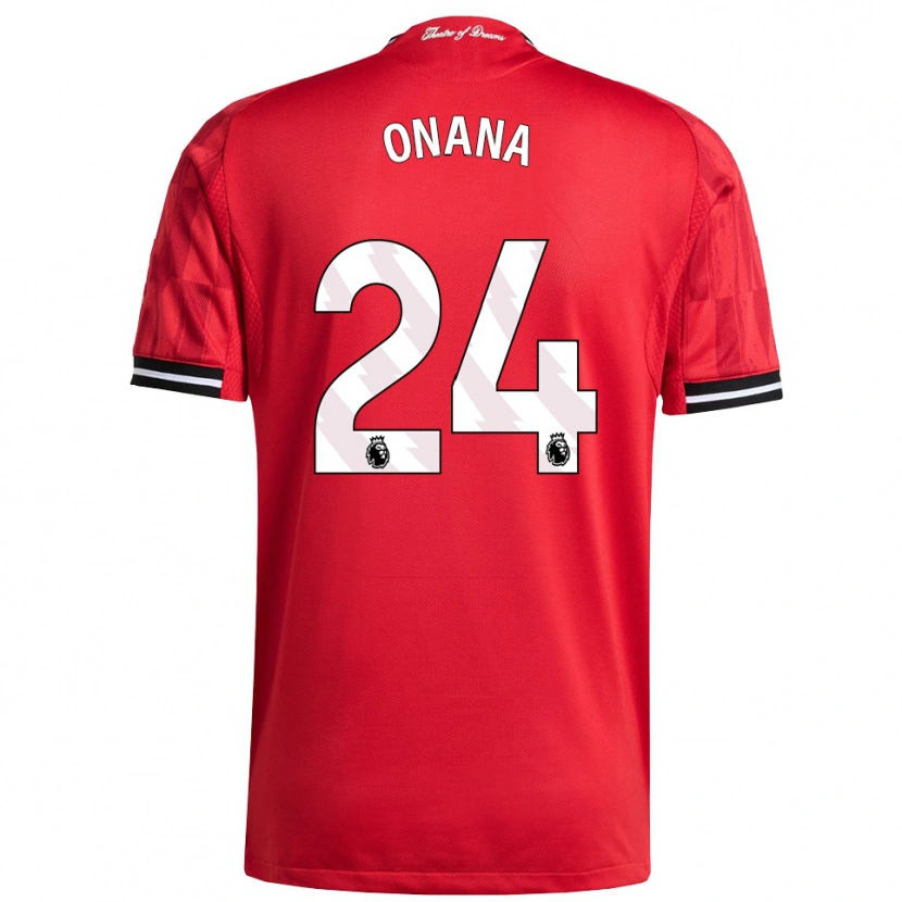 Danxen Enfant Maillot André Onana #24 Rouge Noir Blanc Tenues Domicile 2025/26 T-Shirt
