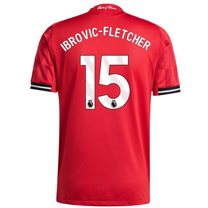 Danxen Enfant Maillot Edward Ibrovic-Fletcher #15 Rouge Noir Blanc Tenues Domicile 2025/26 T-Shirt