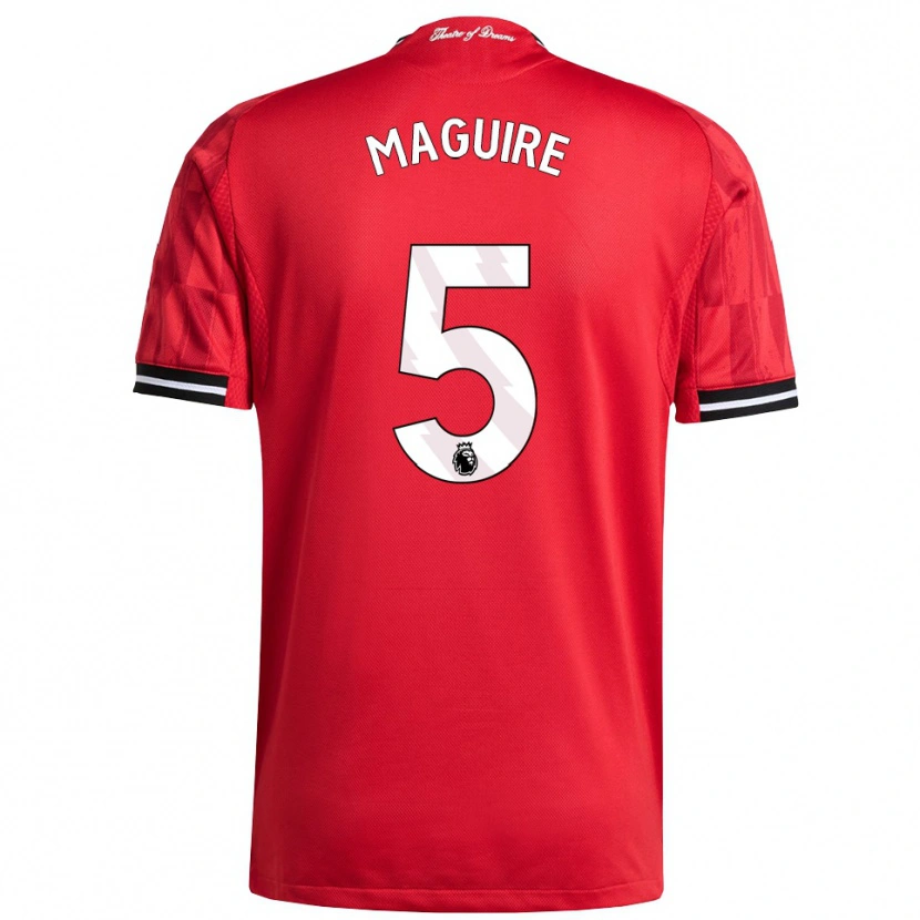 Danxen Enfant Maillot Harry Maguire #5 Rouge Noir Blanc Tenues Domicile 2025/26 T-Shirt