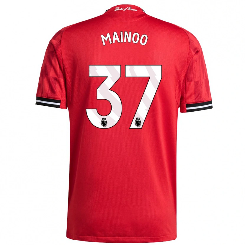 Danxen Enfant Maillot Kobbie Mainoo #37 Rouge Noir Blanc Tenues Domicile 2025/26 T-Shirt