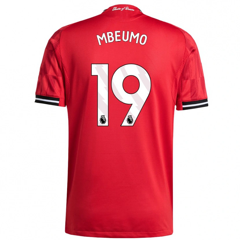 Danxen Enfant Maillot Bryan Mbeumo #19 Rouge Noir Blanc Tenues Domicile 2025/26 T-Shirt