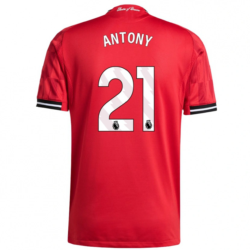 Danxen Enfant Maillot Antony #21 Rouge Noir Blanc Tenues Domicile 2025/26 T-Shirt