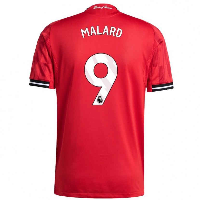 Danxen Enfant Maillot Melvine Malard #9 Rouge Noir Blanc Tenues Domicile 2025/26 T-Shirt
