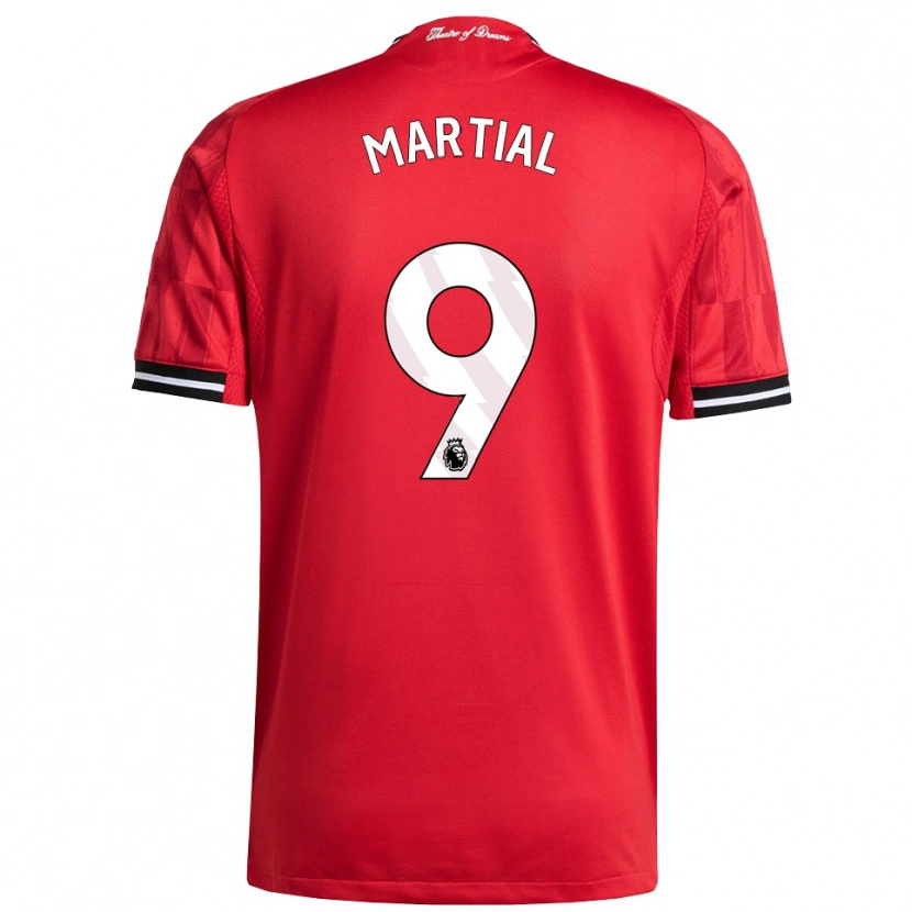 Danxen Enfant Maillot Anthony Martial #9 Rouge Noir Blanc Tenues Domicile 2025/26 T-Shirt