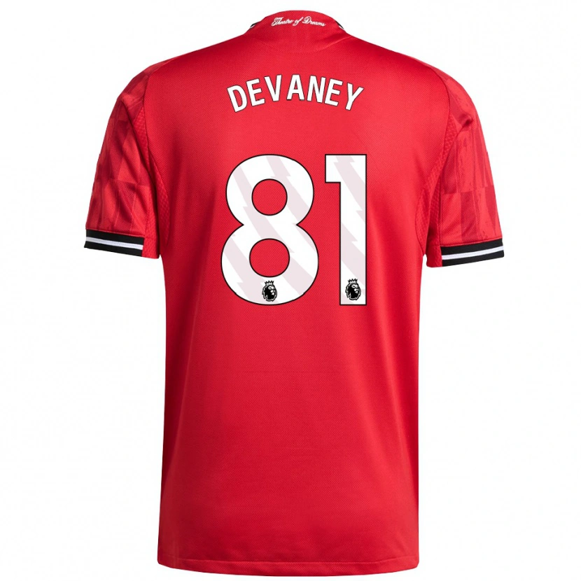 Danxen Enfant Maillot Jacob Devaney #81 Rouge Noir Blanc Tenues Domicile 2025/26 T-Shirt