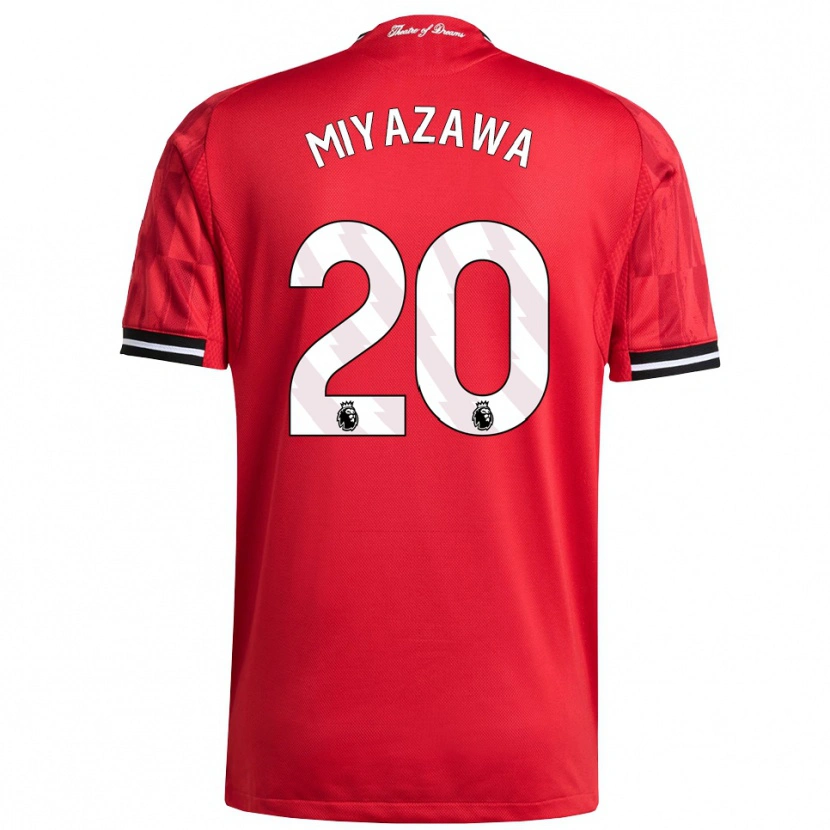 Danxen Enfant Maillot Hinata Miyazawa #20 Rouge Noir Blanc Tenues Domicile 2025/26 T-Shirt