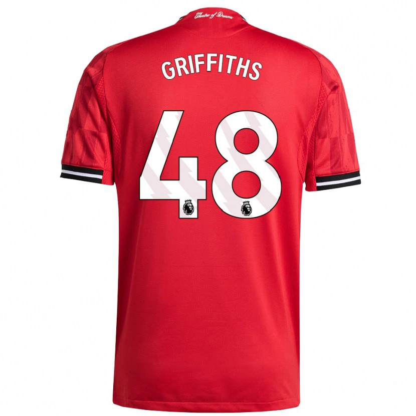 Danxen Enfant Maillot Mared Griffiths #48 Rouge Noir Blanc Tenues Domicile 2025/26 T-Shirt