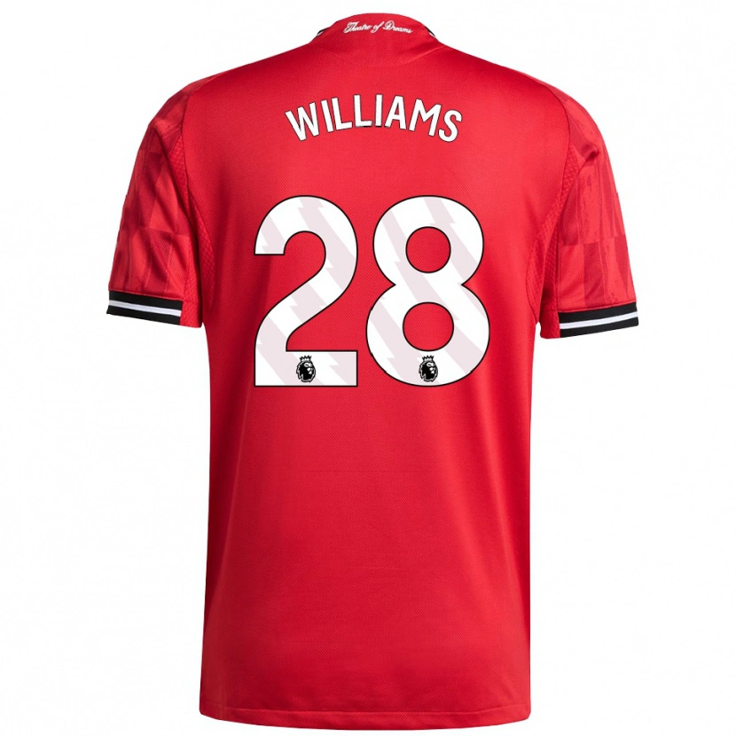 Danxen Enfant Maillot Rachel Williams #28 Rouge Noir Blanc Tenues Domicile 2025/26 T-Shirt