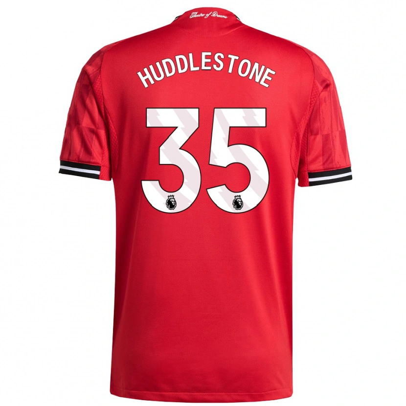 Danxen Enfant Maillot Tom Huddlestone #35 Rouge Noir Blanc Tenues Domicile 2025/26 T-Shirt