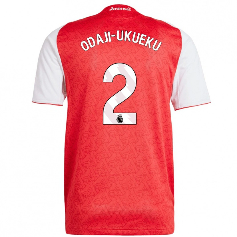 Danxen Enfant Maillot Theo Odaji-Ukueku #2 Rouge Blanc Tenues Domicile 2025/26 T-Shirt