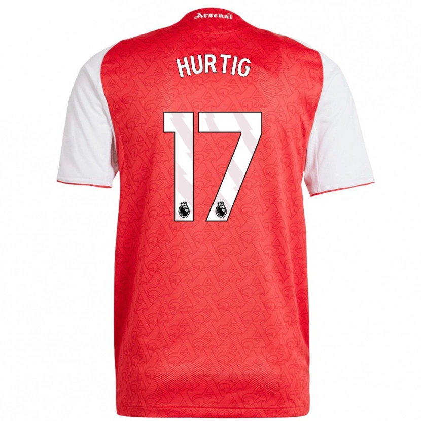 Danxen Enfant Maillot Lina Hurtig #17 Rouge Blanc Tenues Domicile 2025/26 T-Shirt