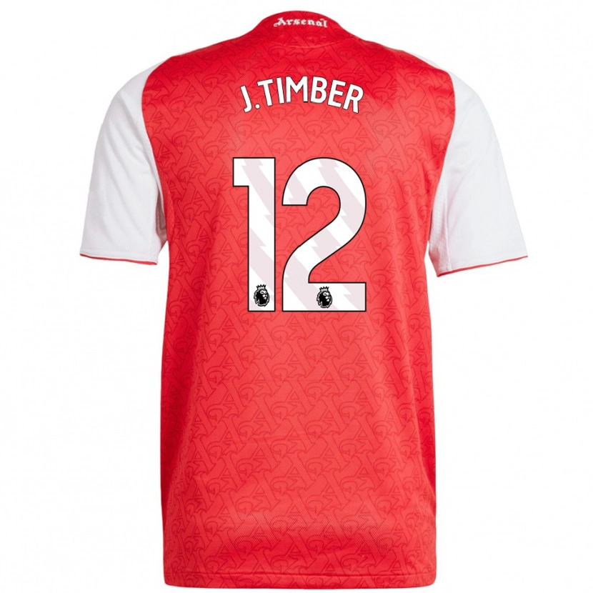 Danxen Enfant Maillot Jurrien Timber #12 Rouge Blanc Tenues Domicile 2025/26 T-Shirt