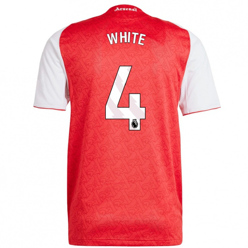 Danxen Enfant Maillot Ben White #4 Rouge Blanc Tenues Domicile 2025/26 T-Shirt