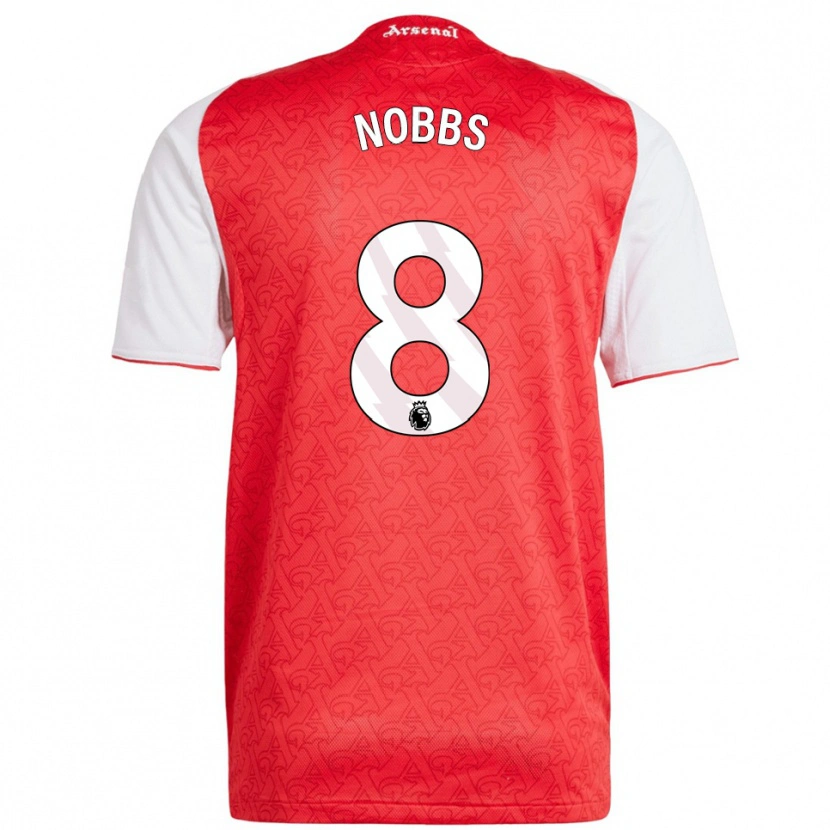 Danxen Enfant Maillot Nobbs #8 Rouge Blanc Tenues Domicile 2025/26 T-Shirt