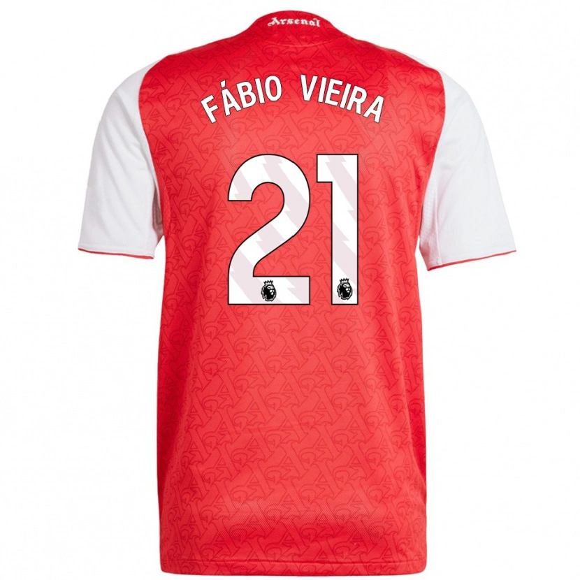 Danxen Enfant Maillot Fábio Vieira #21 Rouge Blanc Tenues Domicile 2025/26 T-Shirt