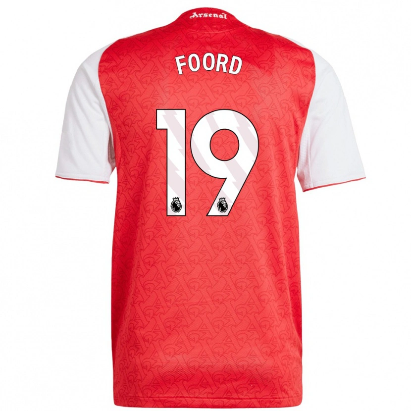 Danxen Enfant Maillot Caitlin Foord #19 Rouge Blanc Tenues Domicile 2025/26 T-Shirt