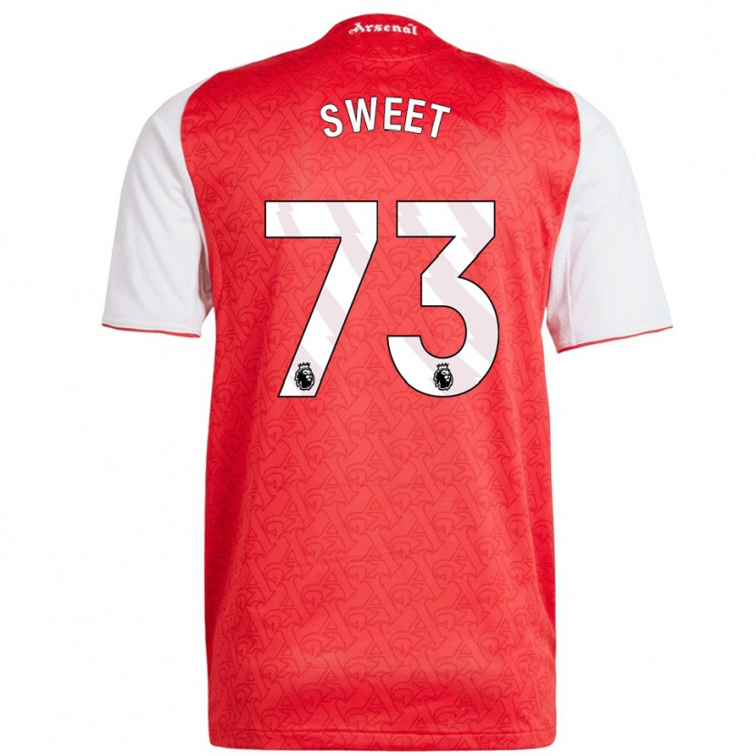 Danxen Enfant Maillot James Sweet #73 Rouge Blanc Tenues Domicile 2025/26 T-Shirt
