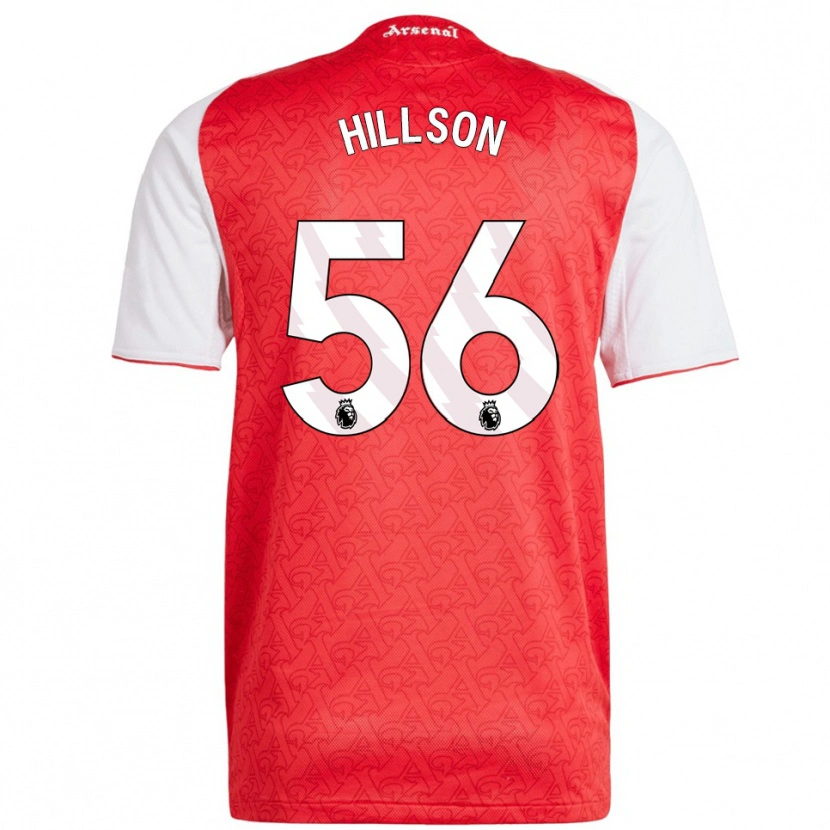 Danxen Enfant Maillot James Hillson #56 Rouge Blanc Tenues Domicile 2025/26 T-Shirt