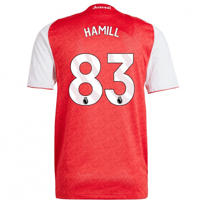 Danxen Enfant Maillot Callan Hamill #83 Rouge Blanc Tenues Domicile 2025/26 T-Shirt