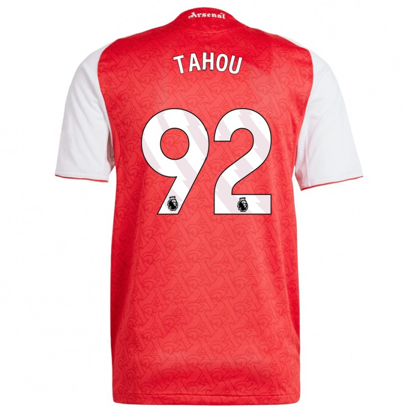 Danxen Enfant Maillot Joshua Tahou #92 Rouge Blanc Tenues Domicile 2025/26 T-Shirt
