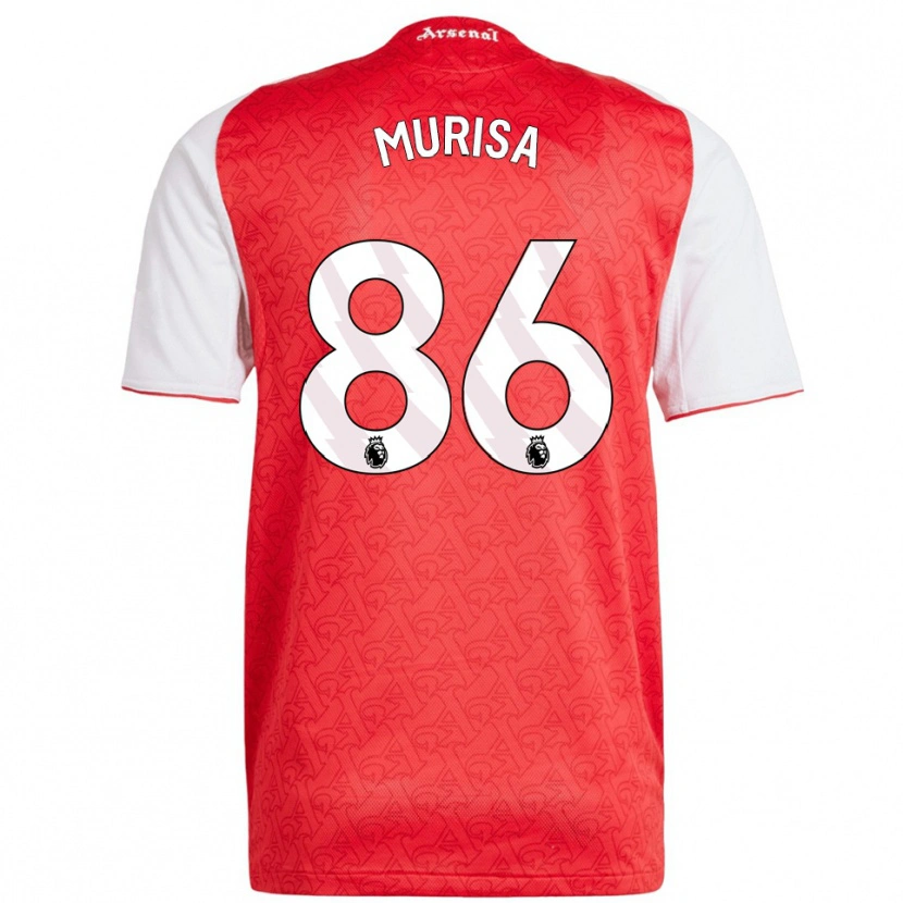 Danxen Enfant Maillot Teshaun Murisa #86 Rouge Blanc Tenues Domicile 2025/26 T-Shirt