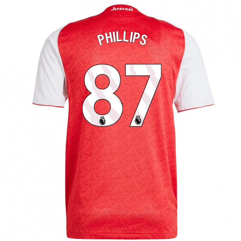 Danxen Enfant Maillot Bowen Phillips #87 Rouge Blanc Tenues Domicile 2025/26 T-Shirt
