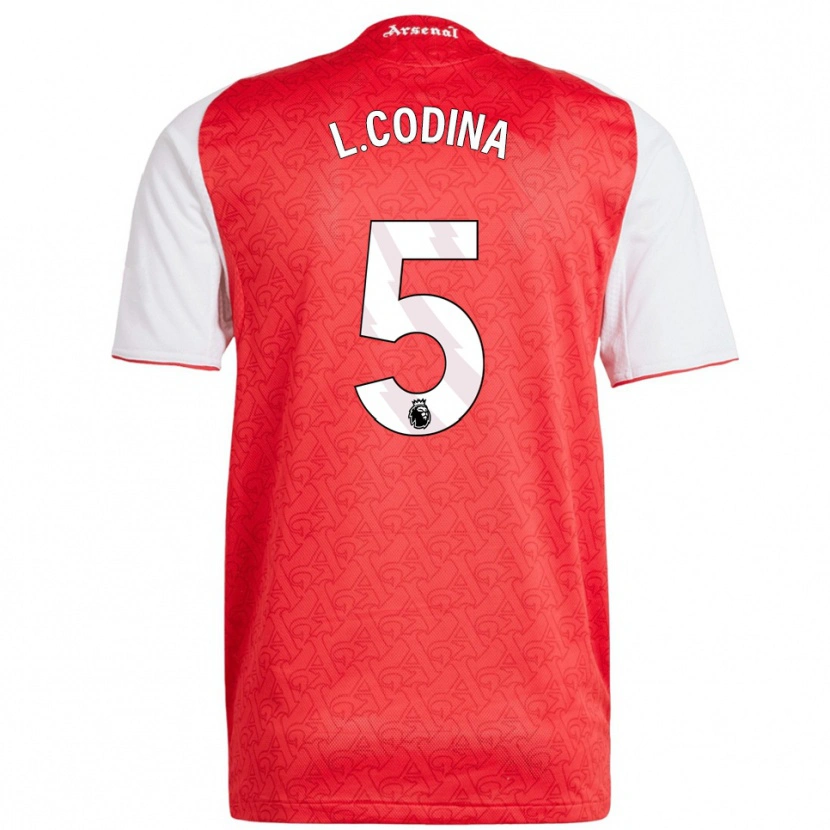 Danxen Enfant Maillot Laia Codina #5 Rouge Blanc Tenues Domicile 2025/26 T-Shirt