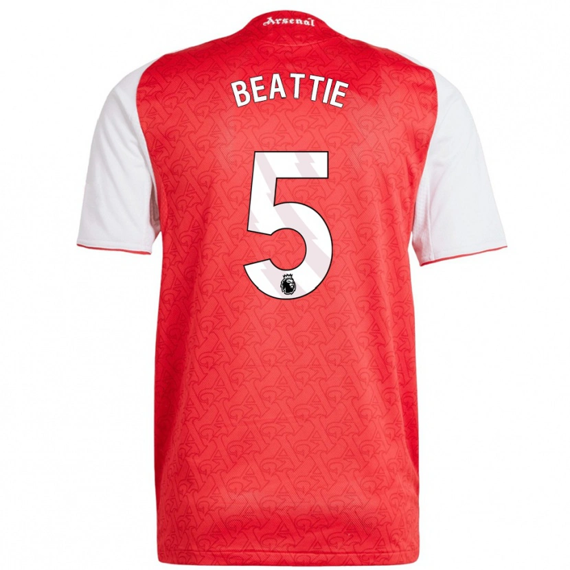 Danxen Enfant Maillot Jen Beattie #5 Rouge Blanc Tenues Domicile 2025/26 T-Shirt