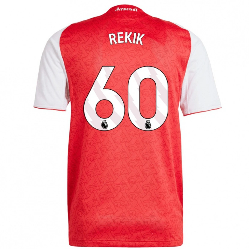 Danxen Enfant Maillot Omar Rekik #60 Rouge Blanc Tenues Domicile 2025/26 T-Shirt