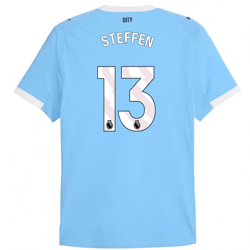 Danxen Enfant Maillot Zack Steffen #13 Bleu Ciel Blanc Tenues Domicile 2025/26 T-Shirt