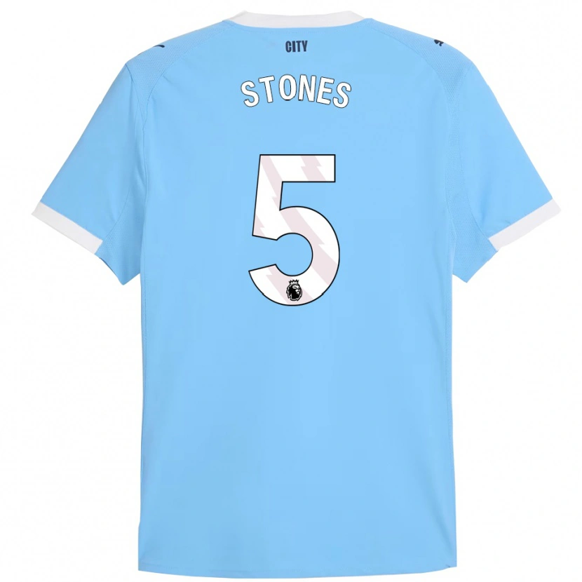 Danxen Enfant Maillot John Stones #5 Bleu Ciel Blanc Tenues Domicile 2025/26 T-Shirt
