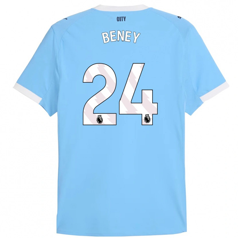 Danxen Enfant Maillot Iman Beney #24 Bleu Ciel Blanc Tenues Domicile 2025/26 T-Shirt