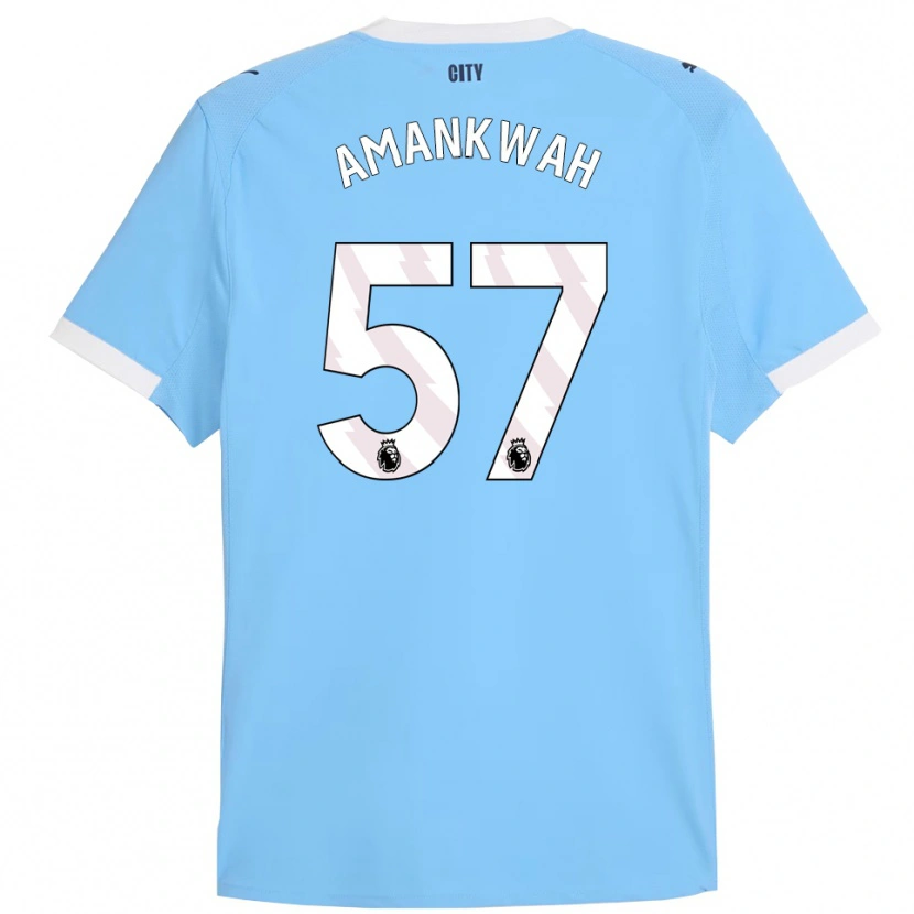 Danxen Enfant Maillot Yeboah Amankwah #57 Bleu Ciel Blanc Tenues Domicile 2025/26 T-Shirt