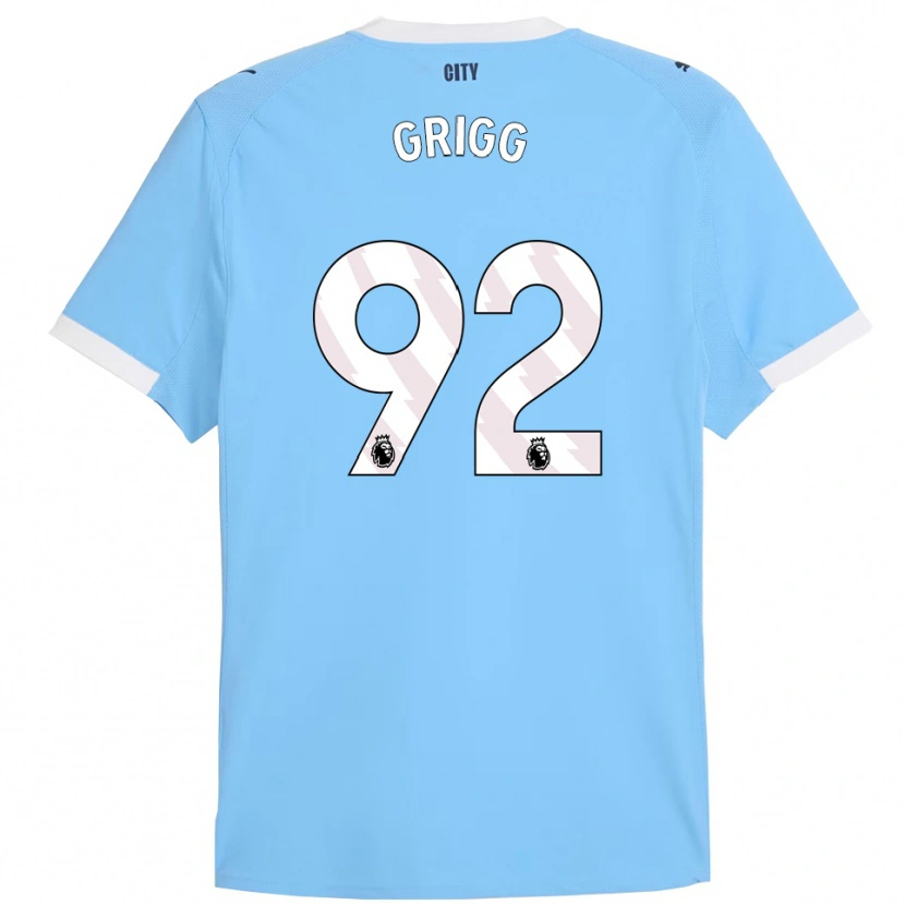 Danxen Enfant Maillot Finley Grigg #92 Bleu Ciel Blanc Tenues Domicile 2025/26 T-Shirt