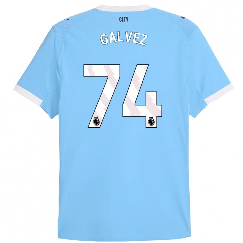 Danxen Enfant Maillot Tomas Galvez #74 Bleu Ciel Blanc Tenues Domicile 2025/26 T-Shirt