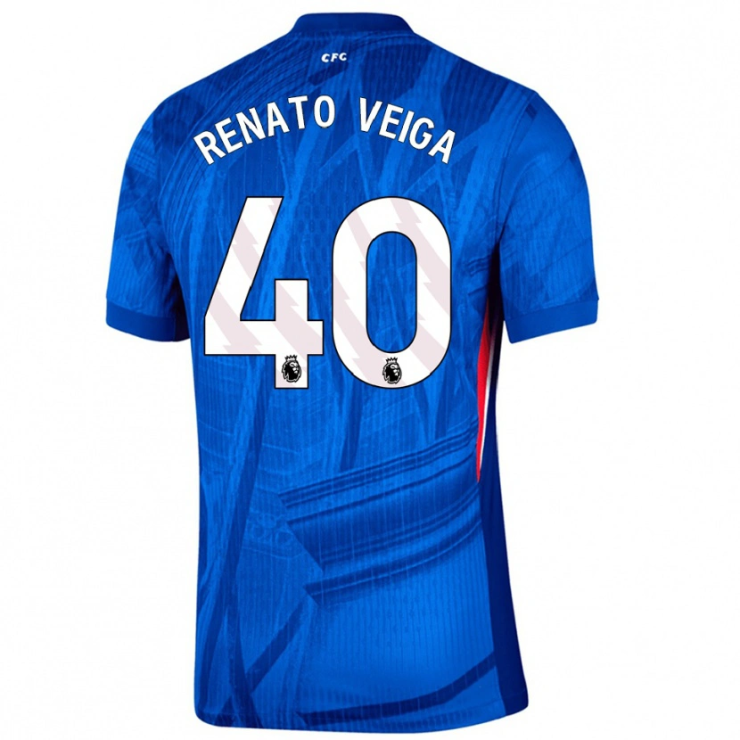 Danxen Enfant Maillot Renato Veiga #40 Bleu Blanc Tenues Domicile 2025/26 T-Shirt