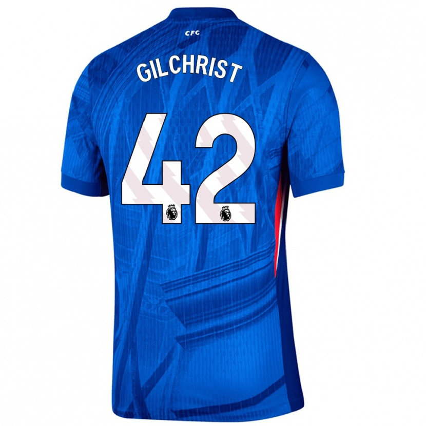 Danxen Enfant Maillot Alfie Gilchrist #42 Bleu Blanc Tenues Domicile 2025/26 T-Shirt